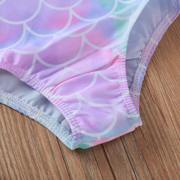Mermaid Girls Purple Ruffle Swimsuit - Picture 4 of 7